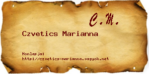 Czvetics Marianna névjegykártya